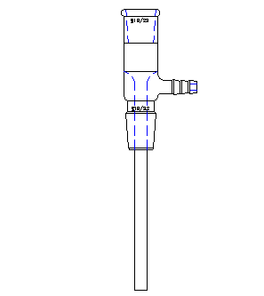 长颈输入接头,19/22,磨口下端管长:100mm